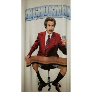 Anchorman Ron Burgundy Pantsless Desk Men's T Shirt  2XL new without tags    A1